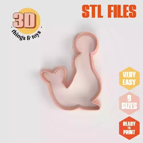 Seal Circus Animal - Cookie Cutter Clay - Many Sizes