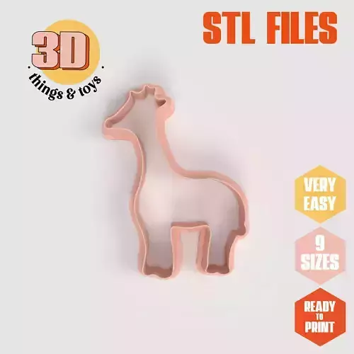 Giraffe Circus Animal - Cookie Cutter Clay - Many Sizes 
