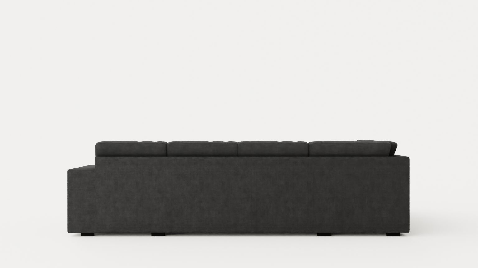 Memphis U Sofa With Divan Right Dark Gray Low-poly 3D model_4