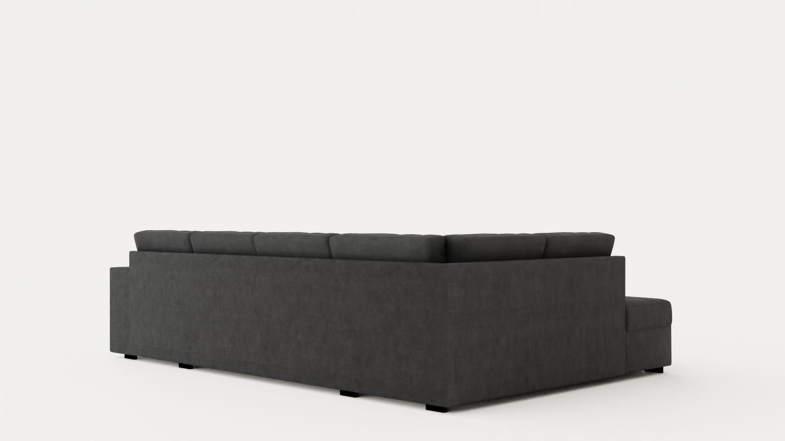 Memphis U Sofa With Divan Right Dark Gray Low-poly 3D model_3