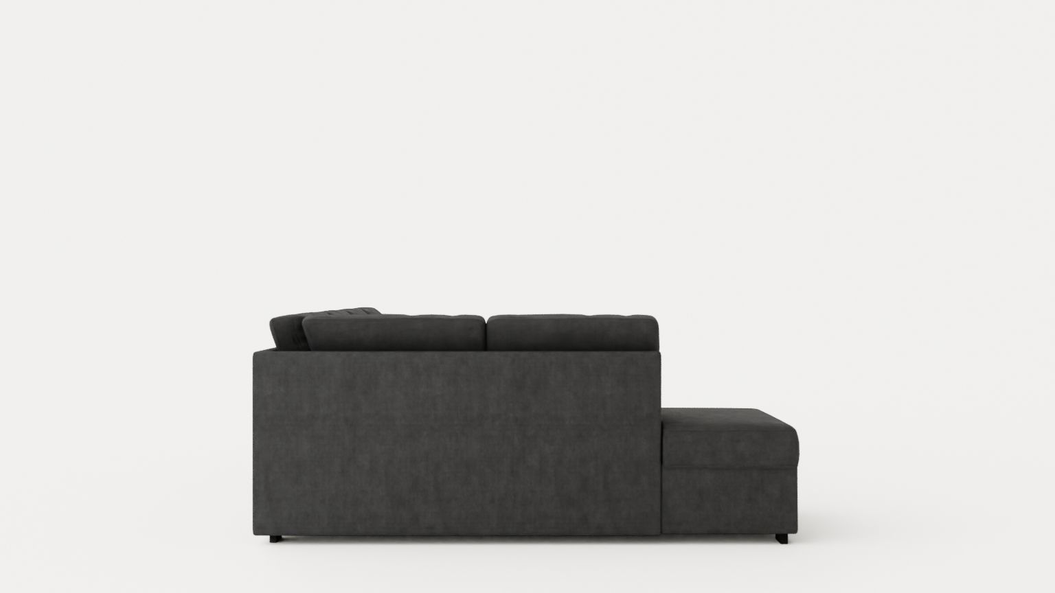 Memphis U Sofa With Divan Right Dark Gray Low-poly 3D model_2