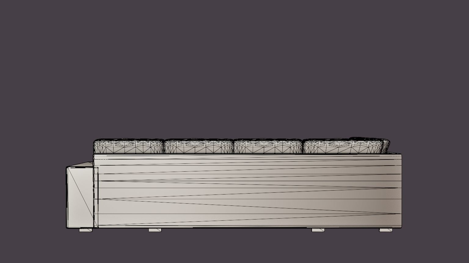 Memphis U Sofa With Divan Right Dark Gray Low-poly 3D model_5