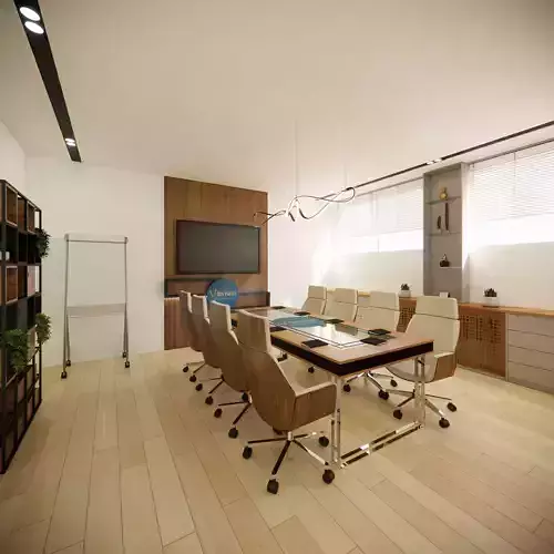 Meeting room furniture Low-poly 3D model