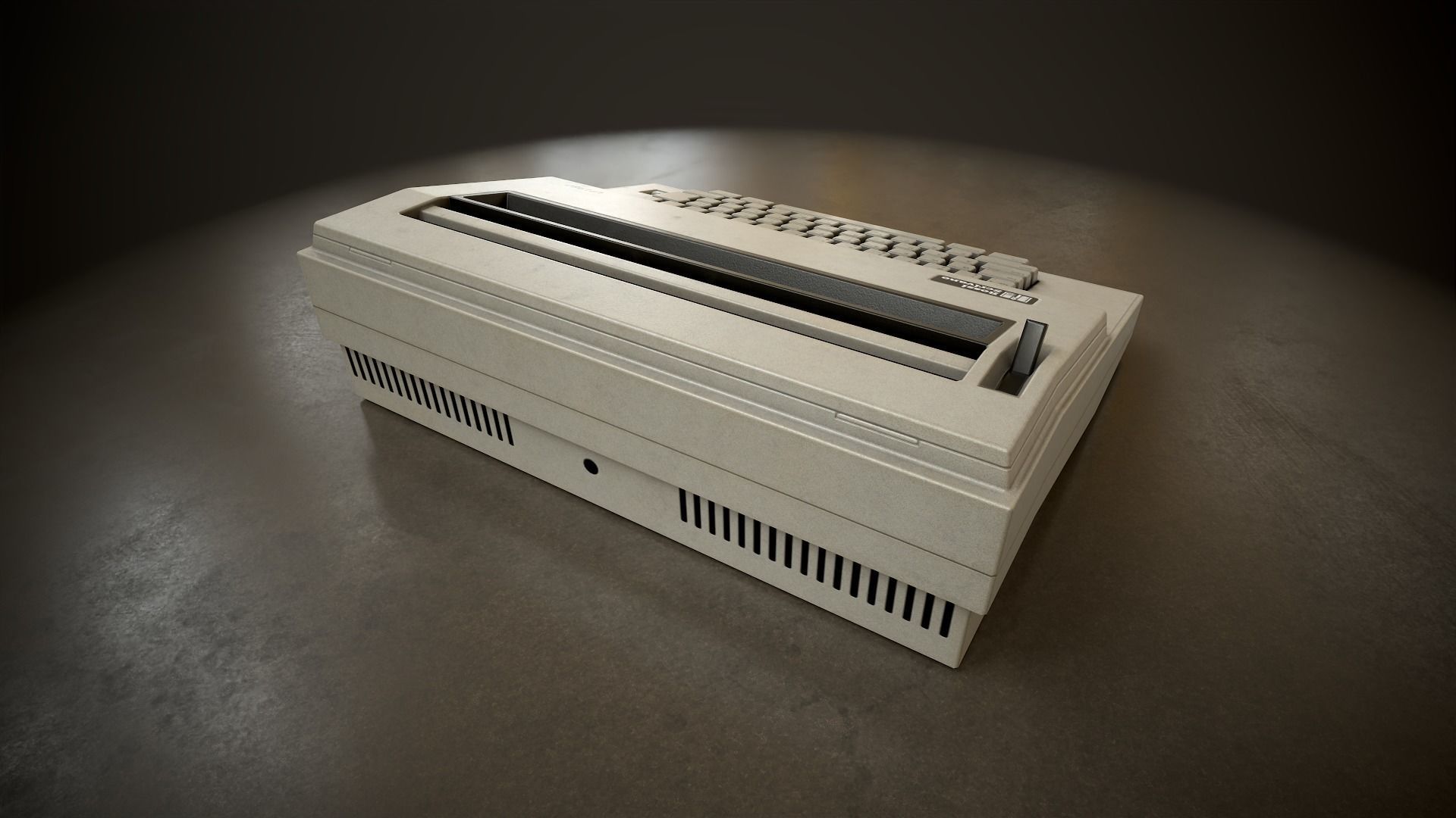 Typewriter 1980 Low-poly 3D model_5