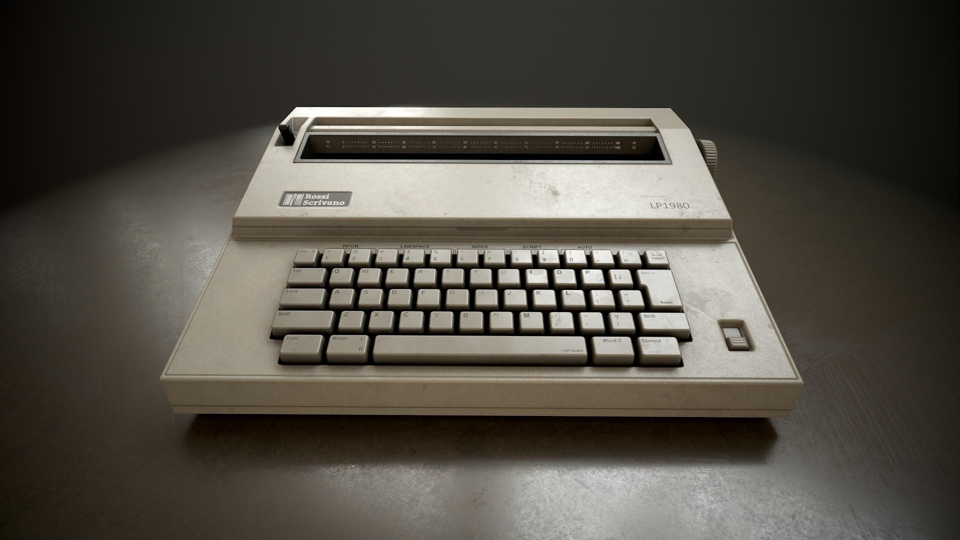 Typewriter 1980 Low-poly 3D model_2