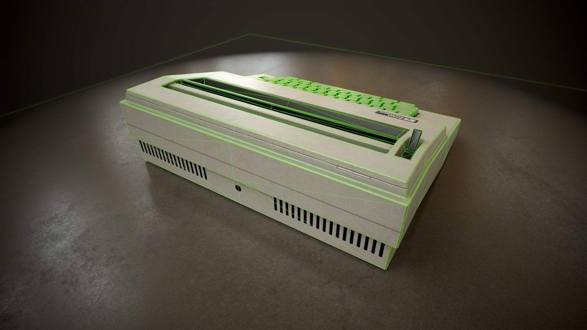 Typewriter 1980 Low-poly 3D model_13
