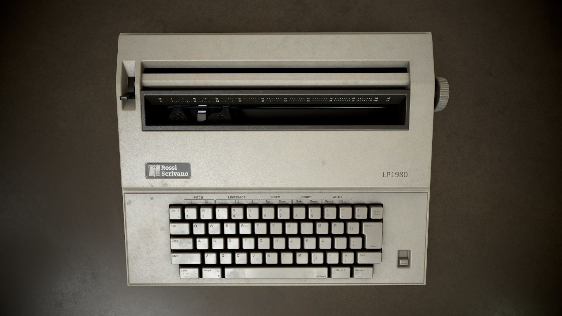 Typewriter 1980 Low-poly 3D model_8