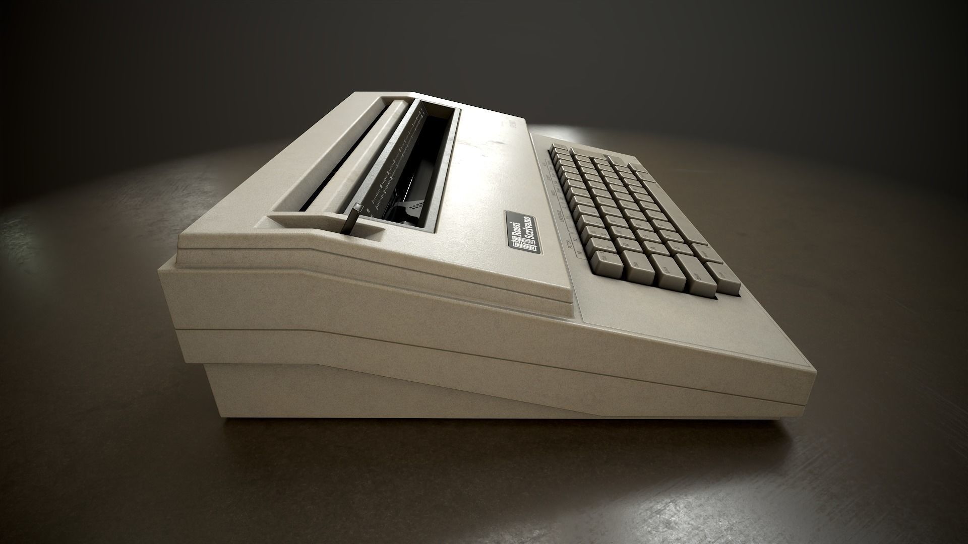 Typewriter 1980 Low-poly 3D model_6