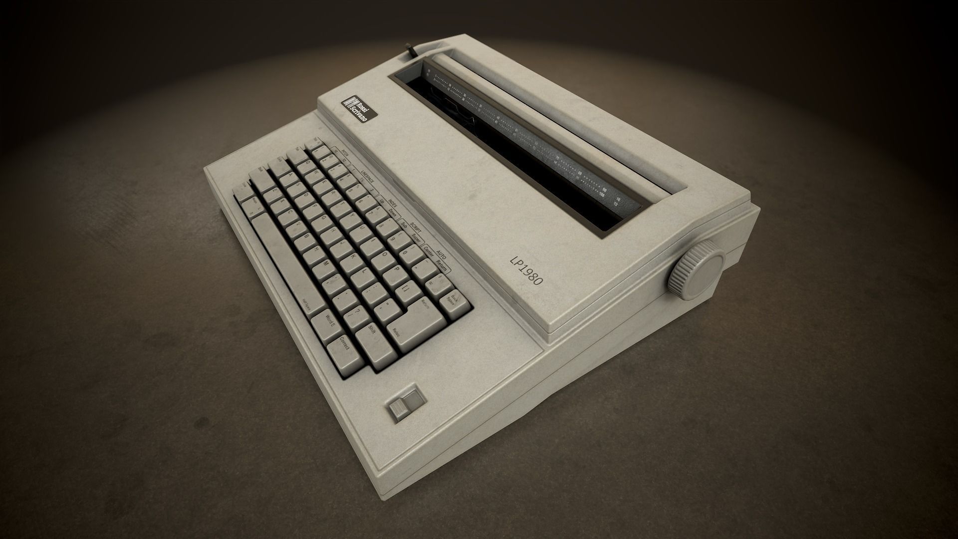 Typewriter 1980 Low-poly 3D model_1