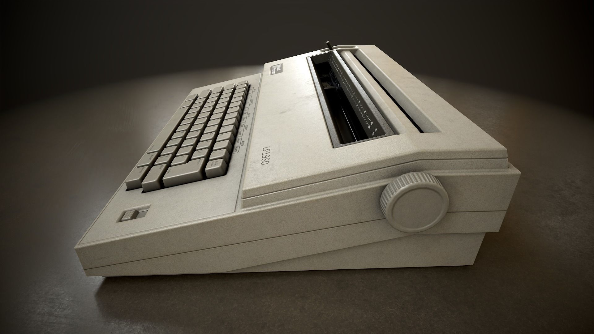 Typewriter 1980 Low-poly 3D model_7