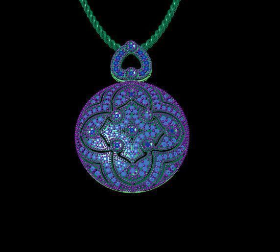 Royal Antique Diamond Pendants 3D print model_2