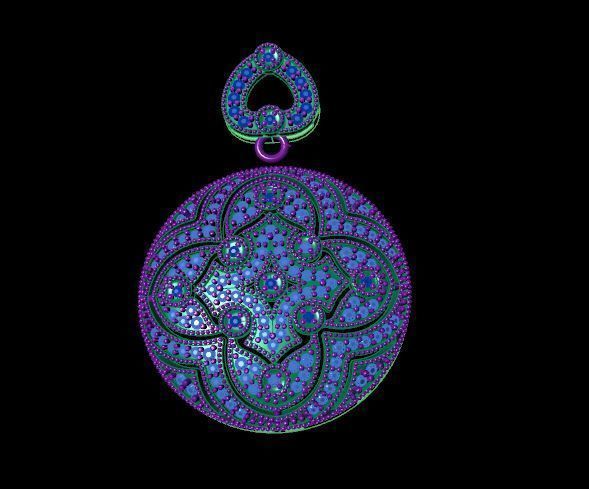 Royal Antique Diamond Pendants 3D print model_4