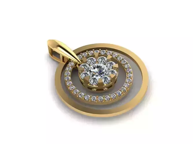 Pedant round with diamond