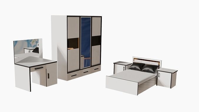 Bed for bathroom 3D model