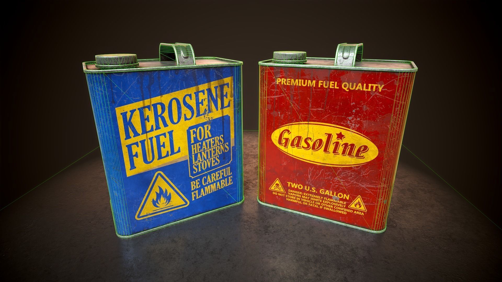 Kerosene and gasoline Low-poly 3D model_20