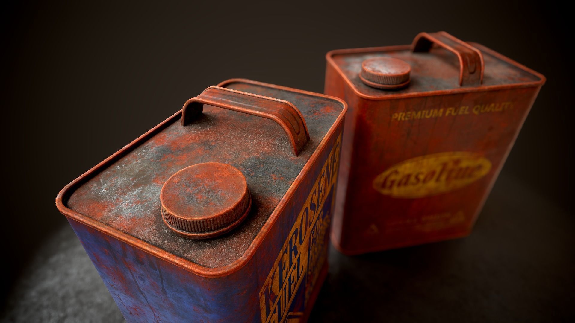 Kerosene and gasoline Low-poly 3D model_3