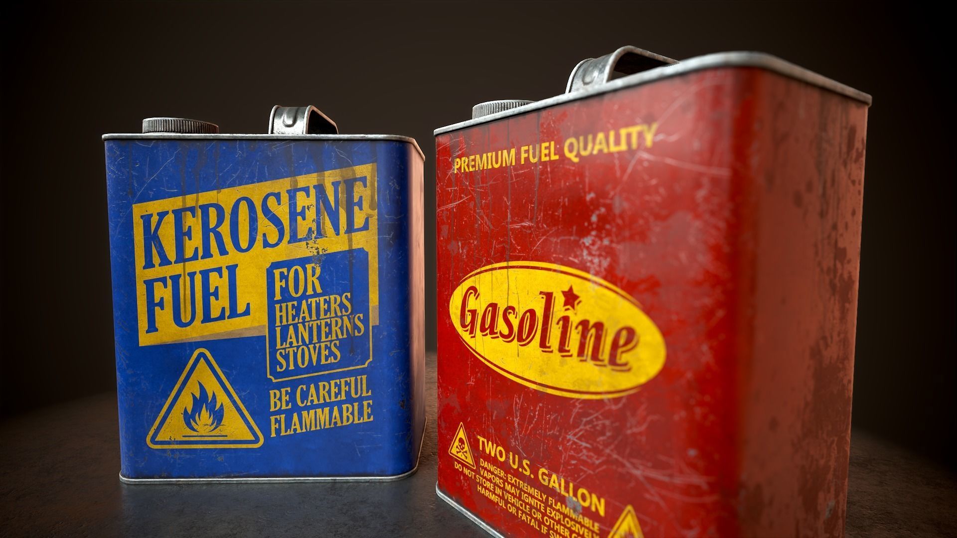 Kerosene and gasoline Low-poly 3D model_14