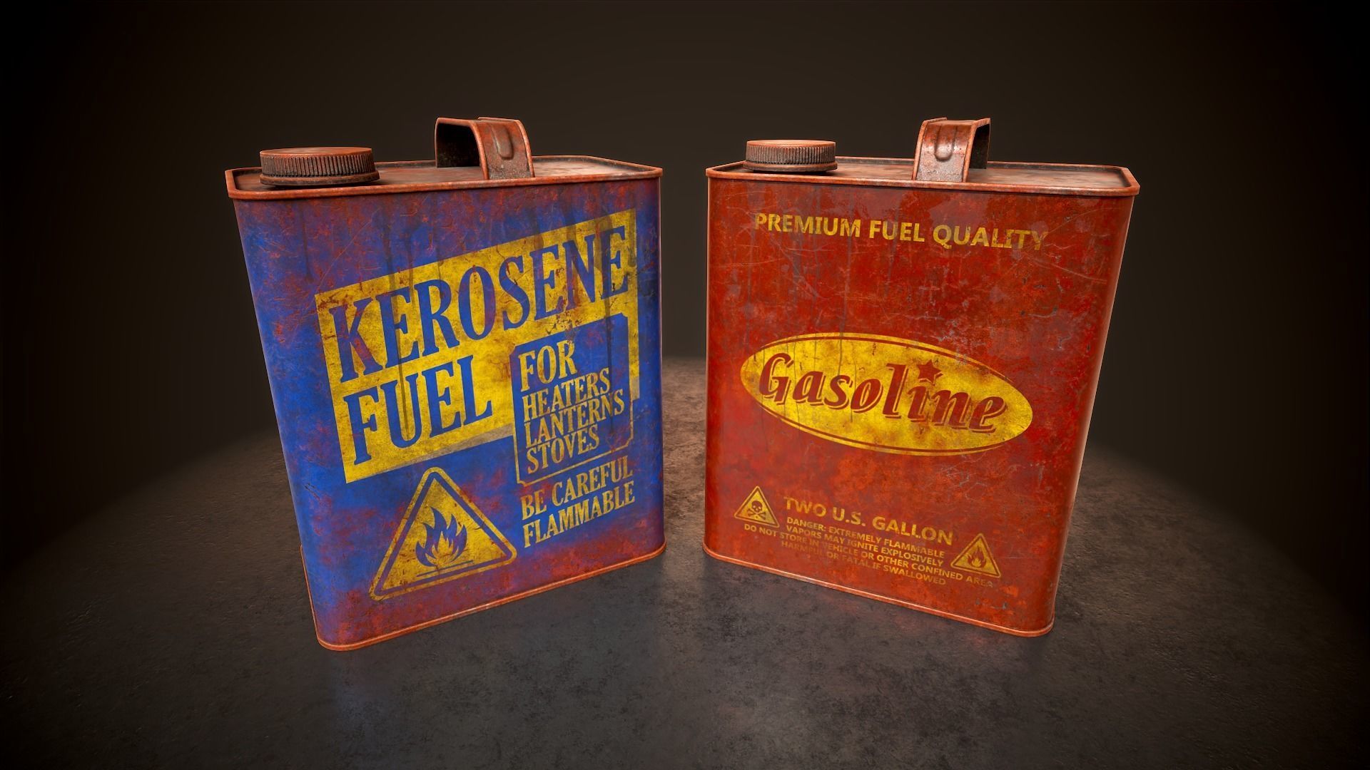 Kerosene and gasoline Low-poly 3D model_1