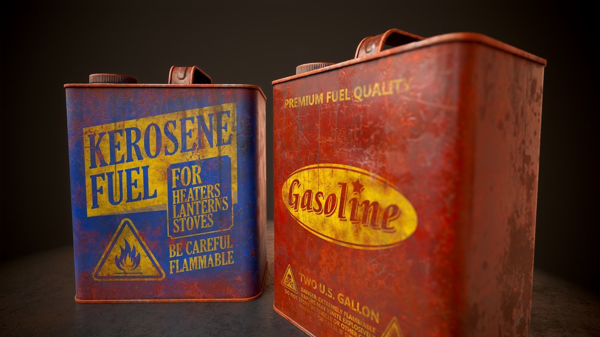 Kerosene and gasoline Low-poly 3D model_15