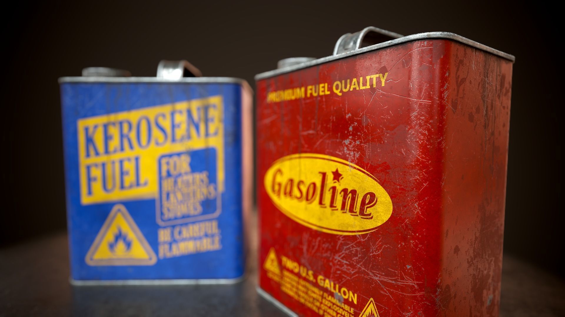 Kerosene and gasoline Low-poly 3D model_13