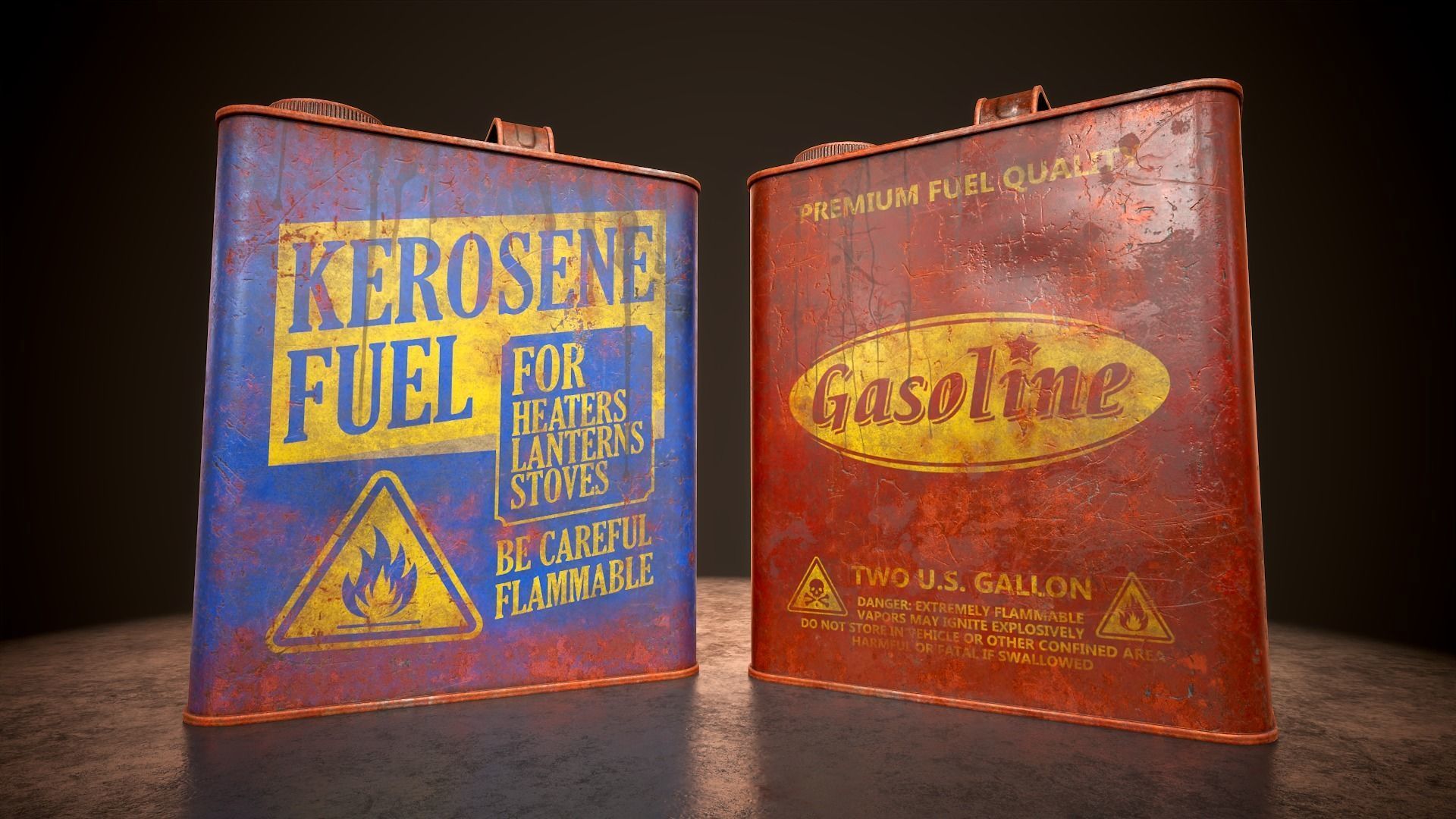 Kerosene and gasoline Low-poly 3D model_8