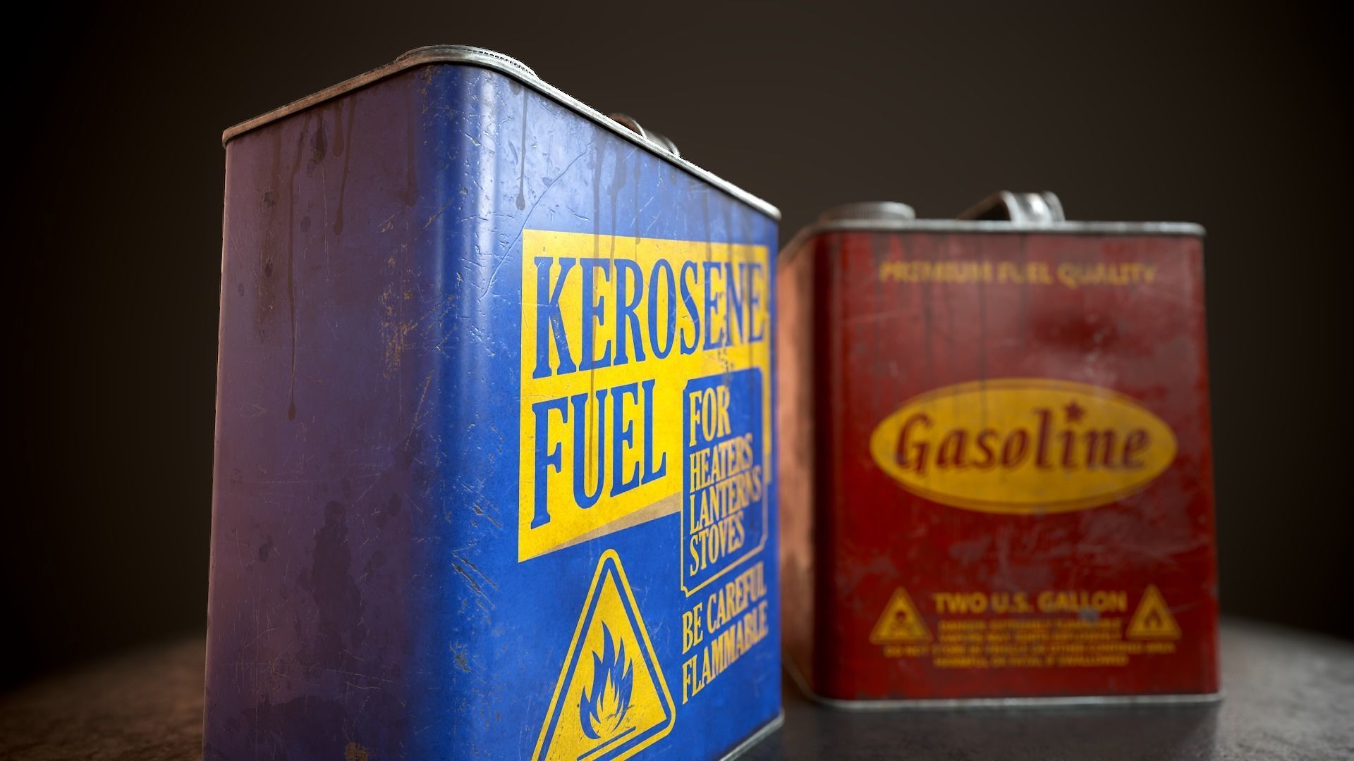 Kerosene and gasoline Low-poly 3D model_10