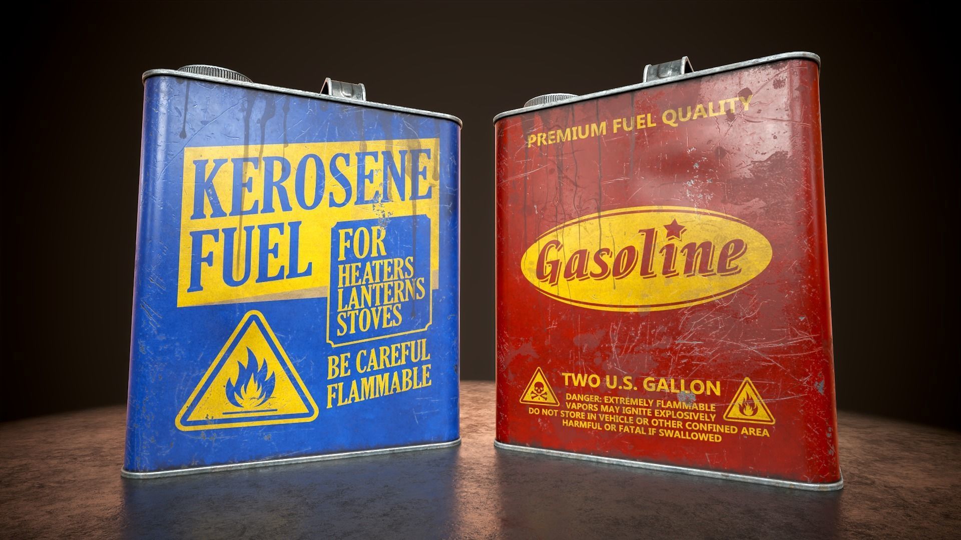 Kerosene and gasoline Low-poly 3D model_9