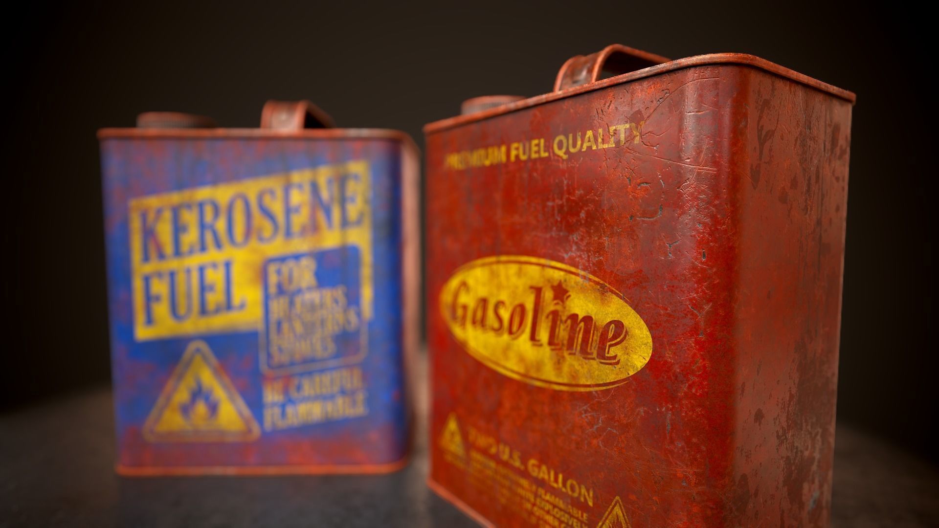 Kerosene and gasoline Low-poly 3D model_12