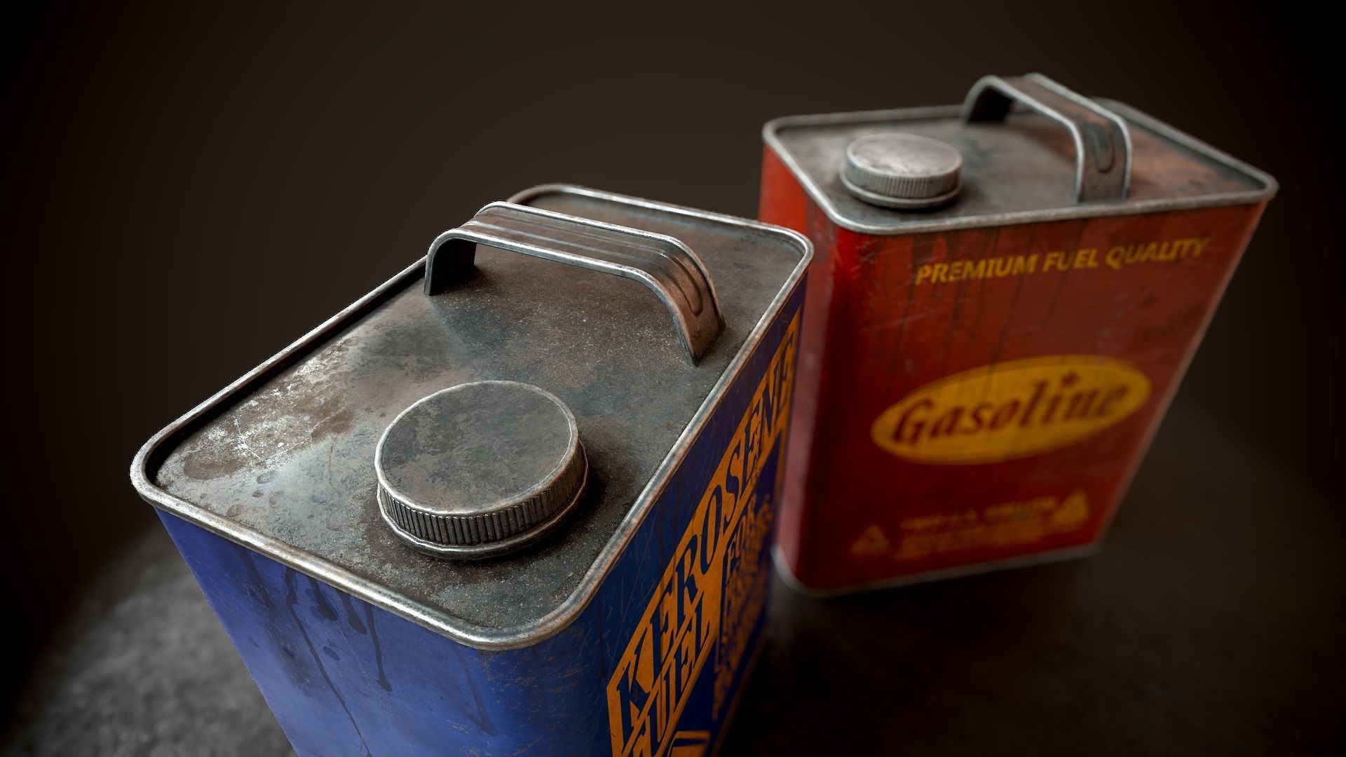 Kerosene and gasoline Low-poly 3D model_2