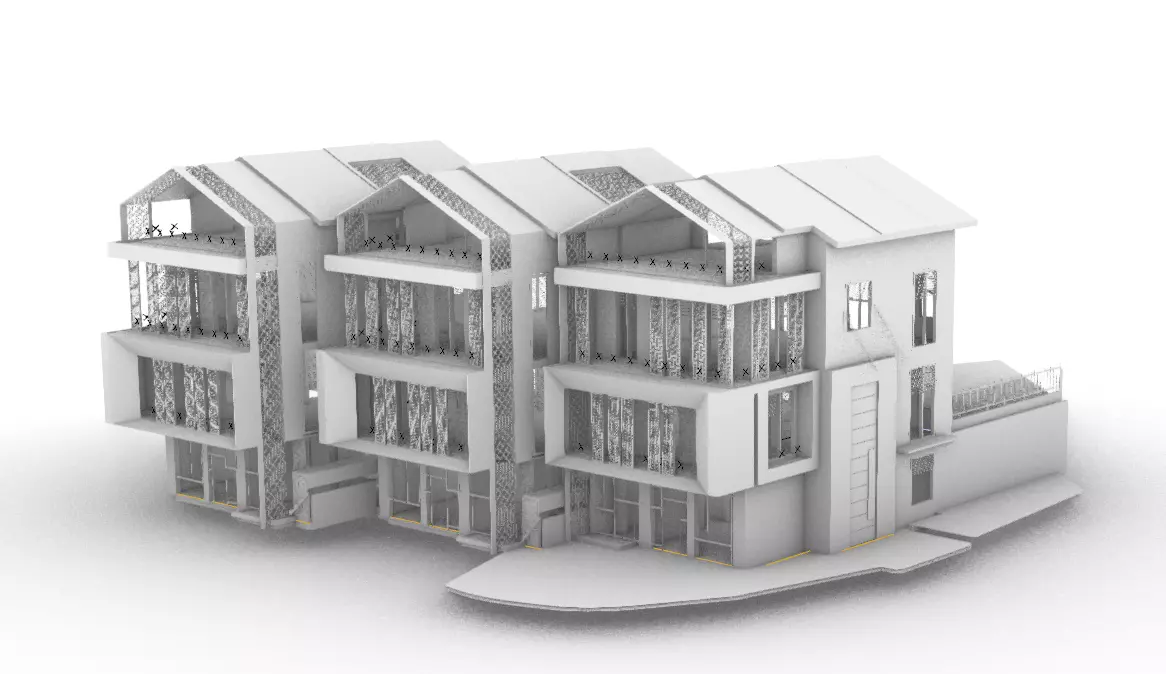 residential housing project 3D model_0
