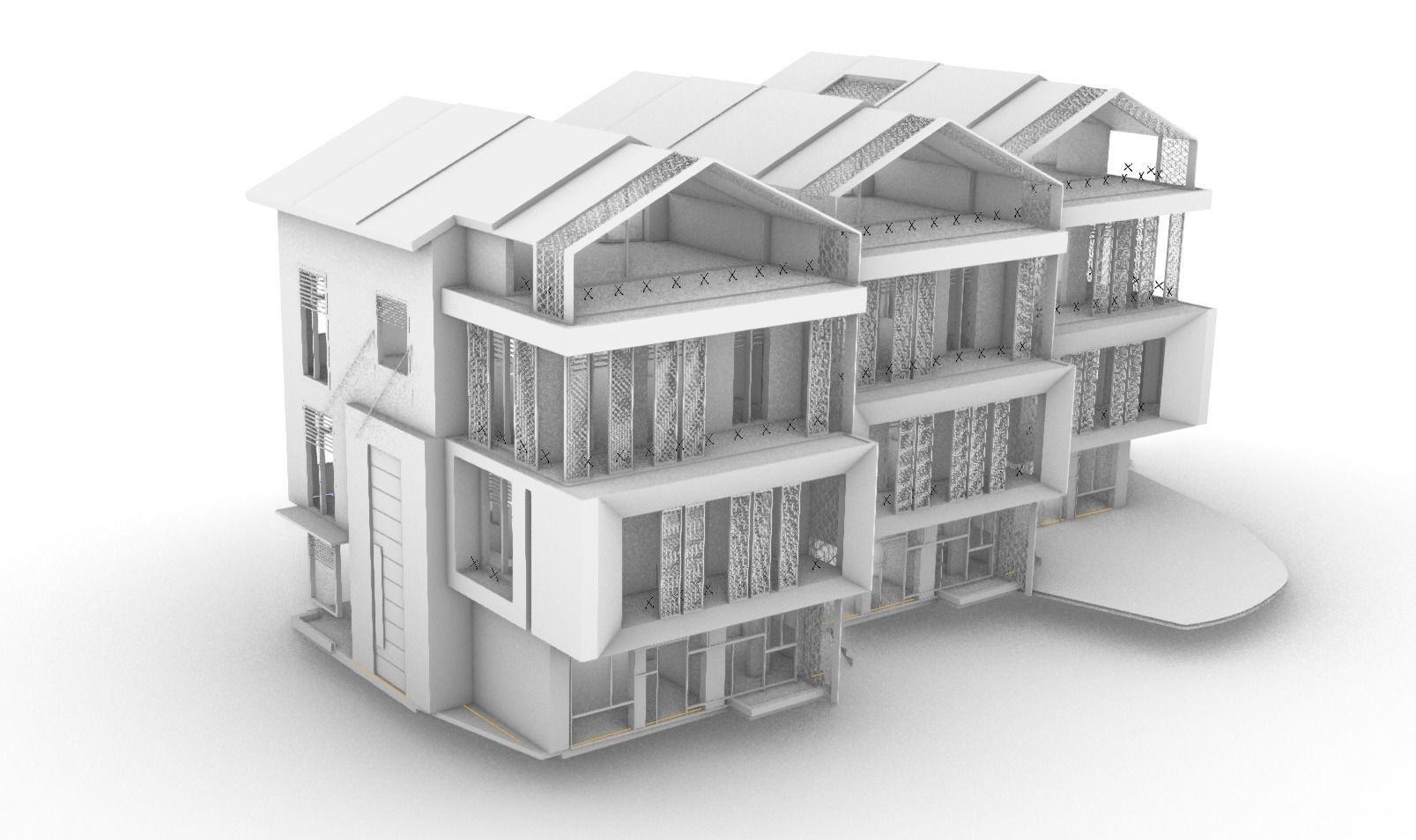 residential housing project 3D model_1