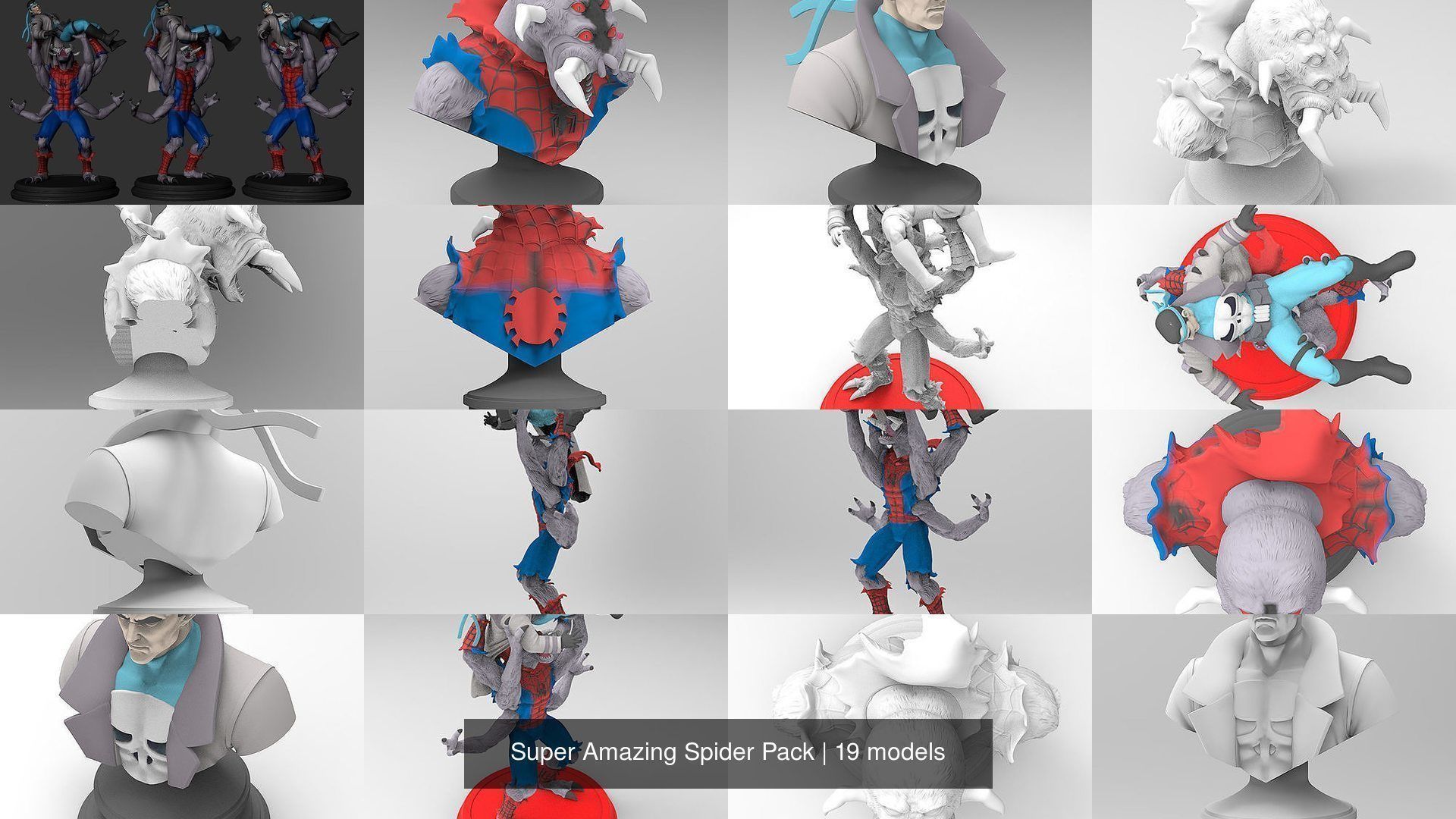 Super Amazing Spider Pack 3D Model Collection_2