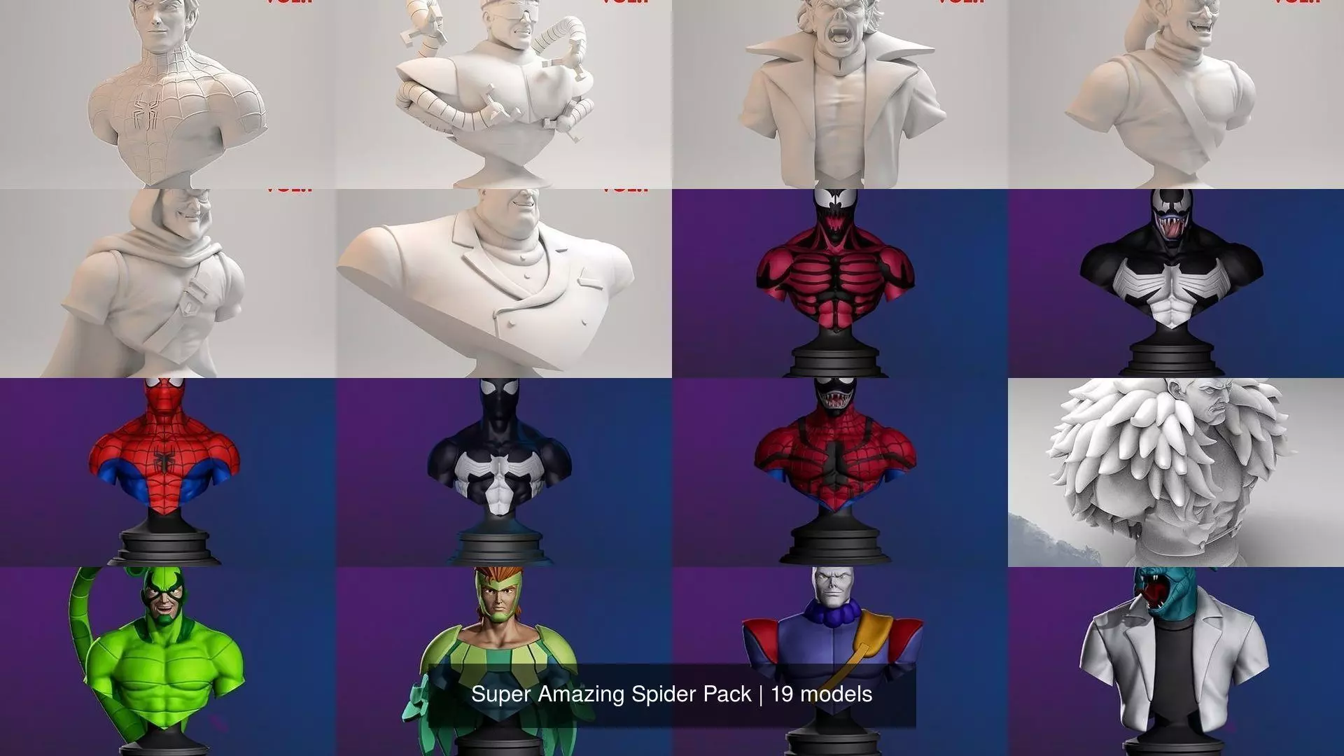 Super Amazing Spider Pack 3D Model Collection_1