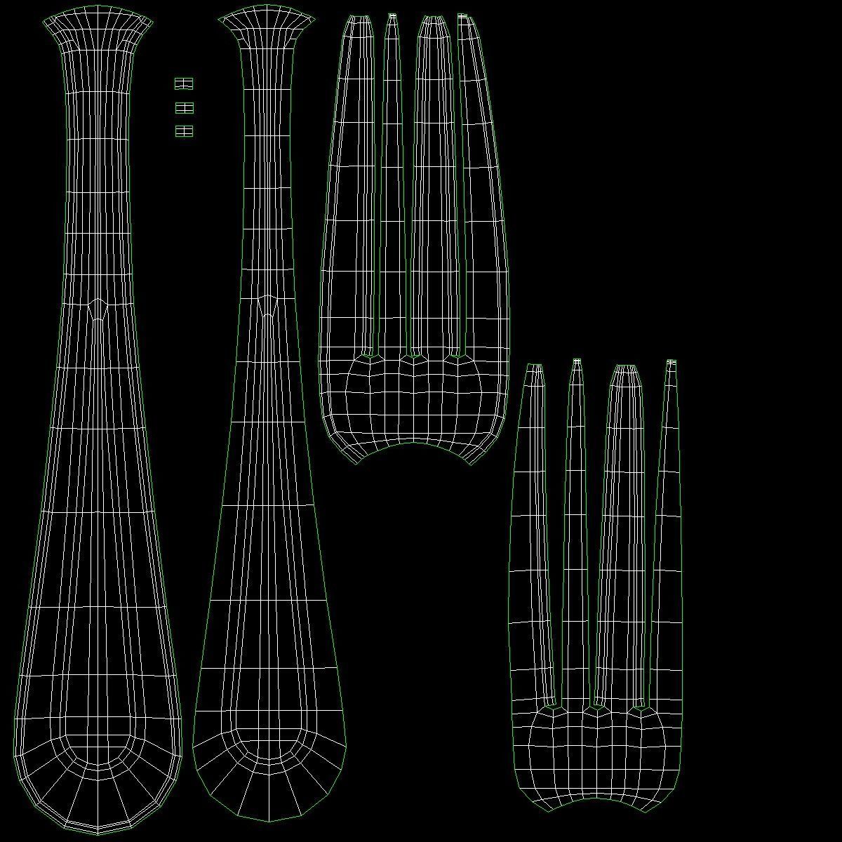 Table Dinner Knife and Fork Classic Cutlery 3D model_18