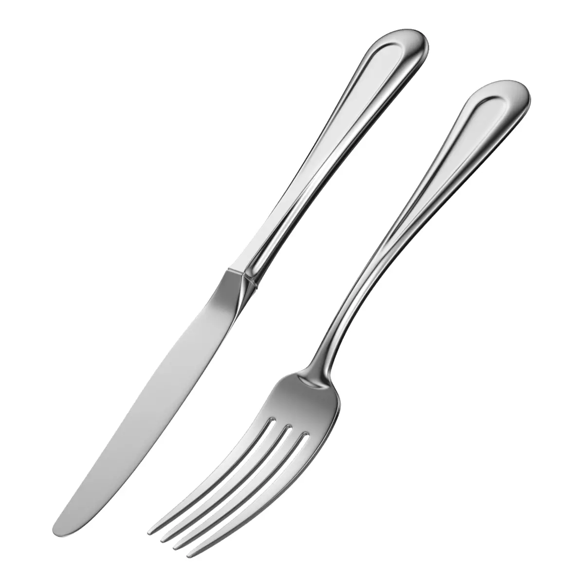 Table Dinner Knife and Fork Classic Cutlery 3D model_0
