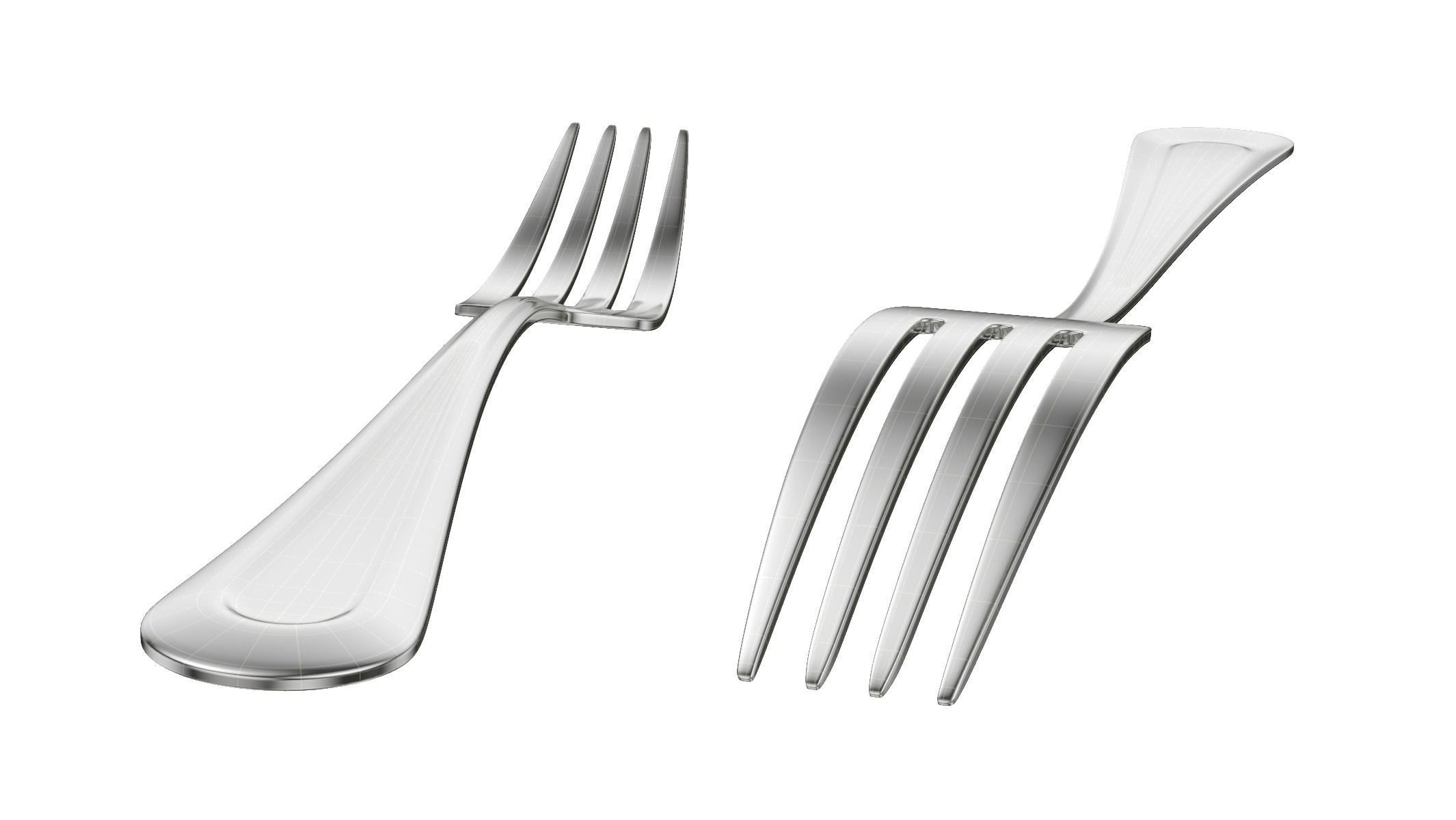Table Dinner Knife and Fork Classic Cutlery 3D model_15