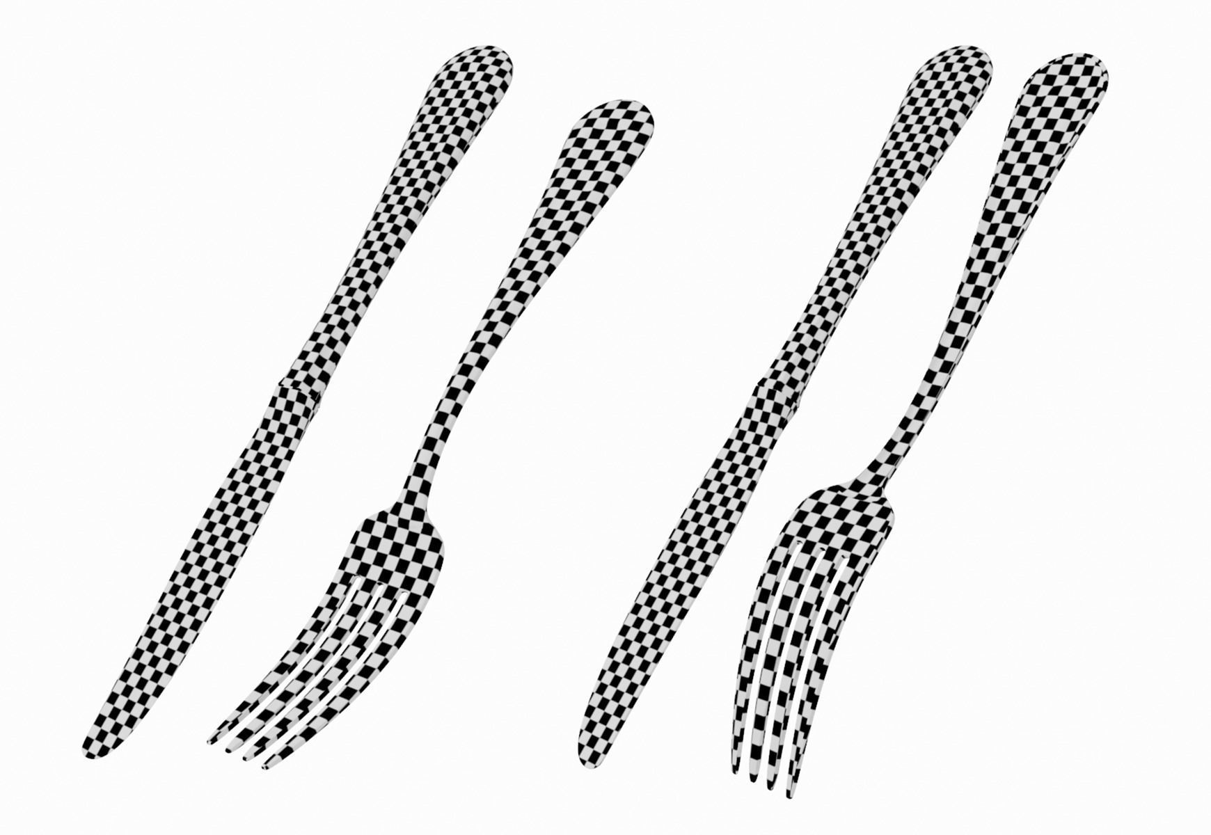 Table Dinner Knife and Fork Classic Cutlery 3D model_16