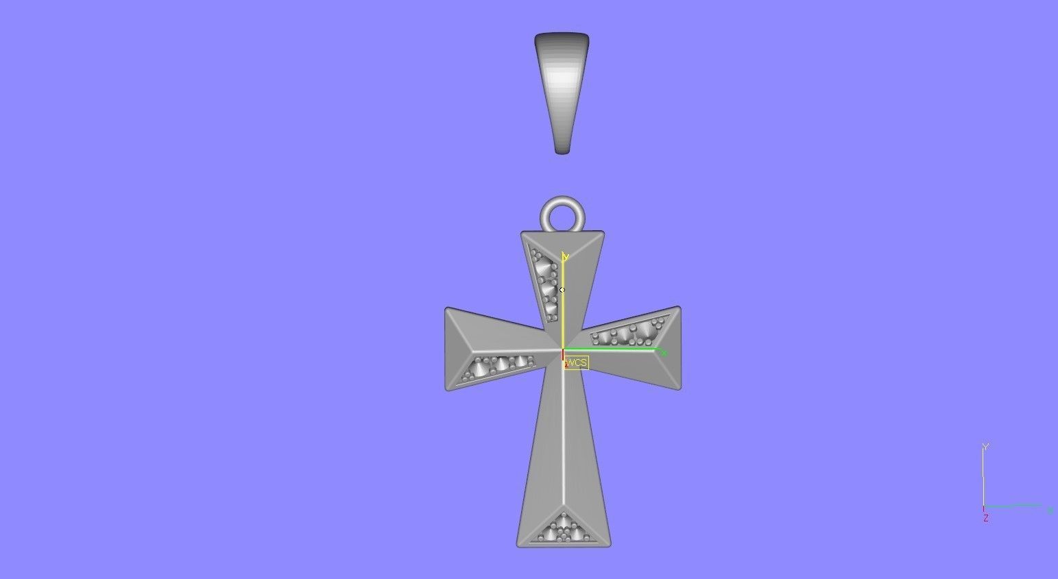 Beautiful Diamond Cross Pendant 3D print model_15