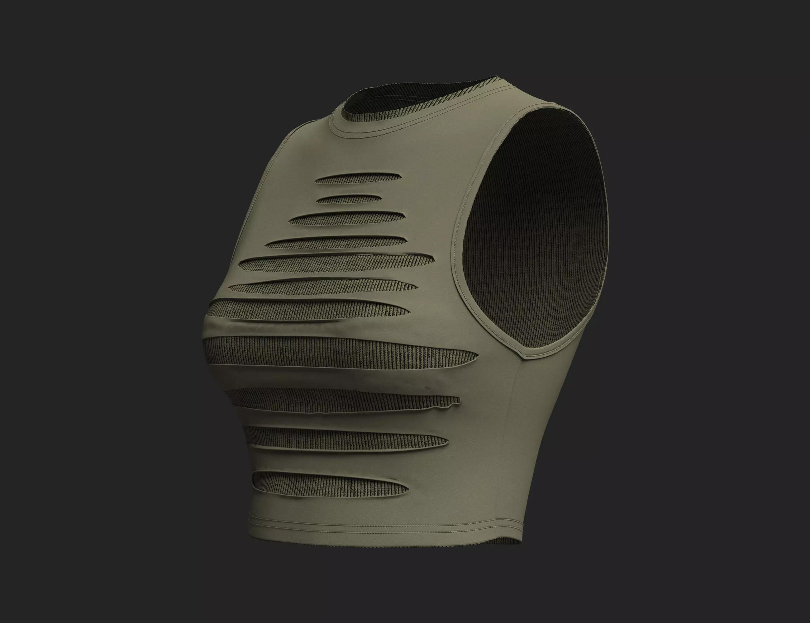 Womens ripped crop top 3D model