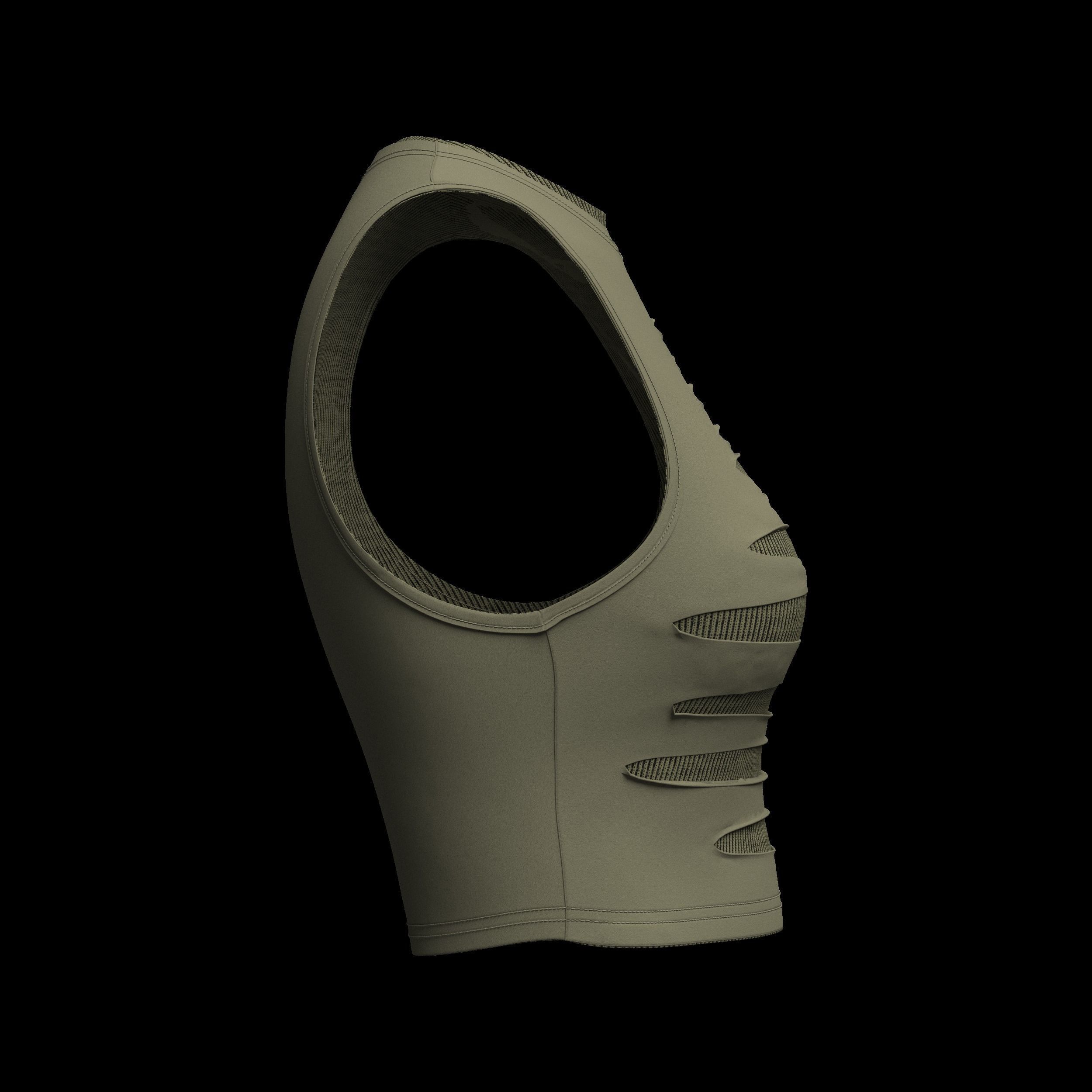 Womens ripped crop top 3D model | CGTrader