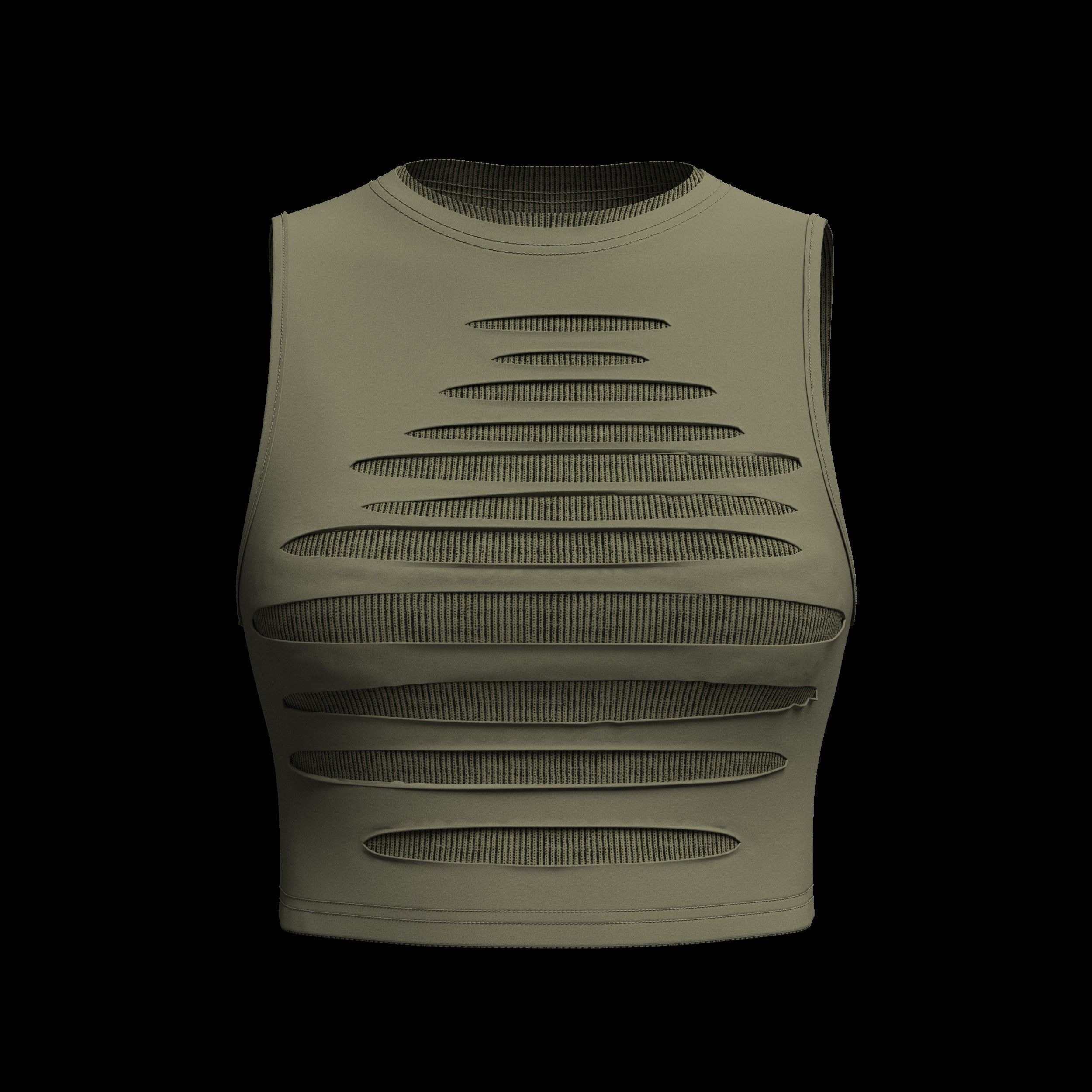 Womens ripped crop top 3D model | CGTrader