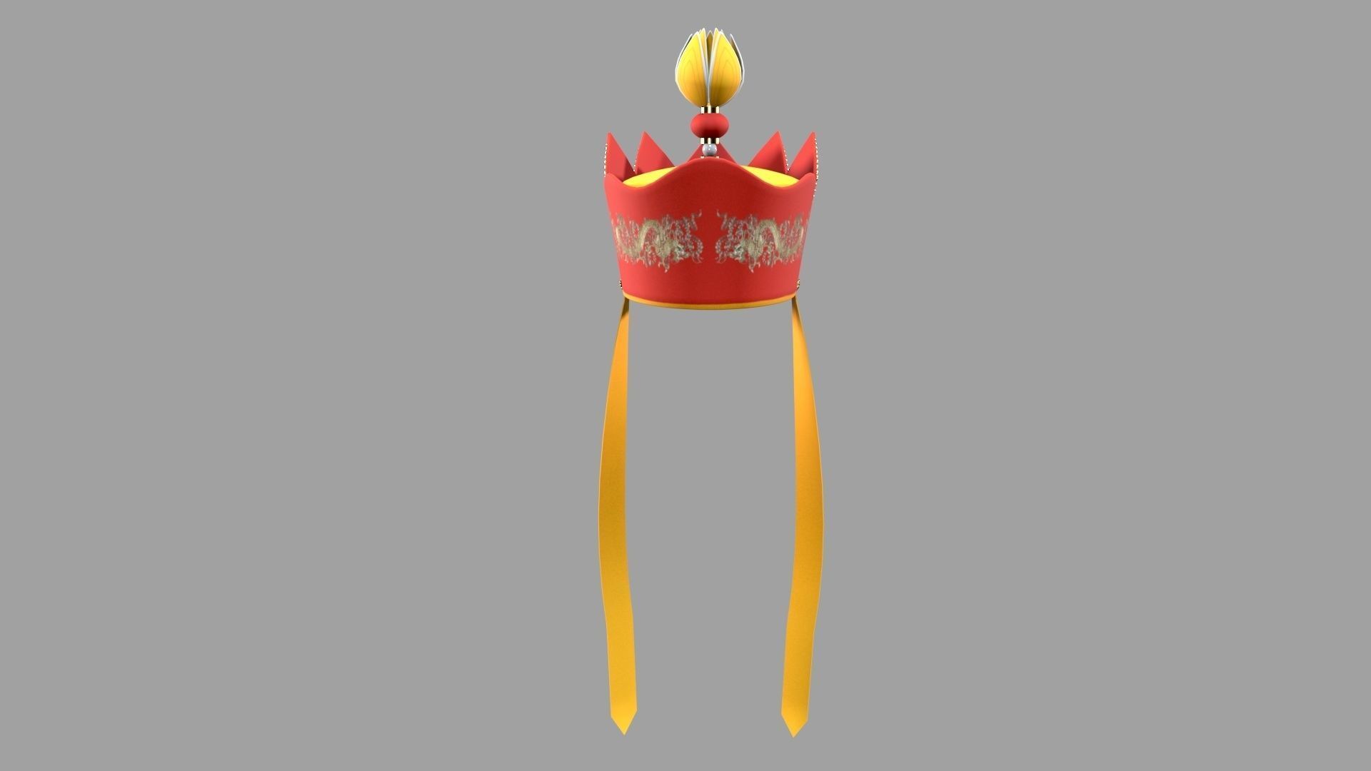 Shaolin monk hat Low-poly 3D model_2