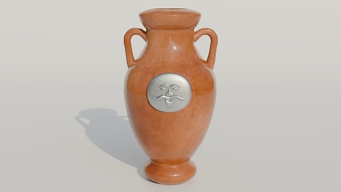 Amphora with apotropaic mask Low-poly 3D model
