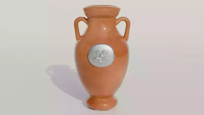Amphora with apotropaic mask Low-poly 3D model