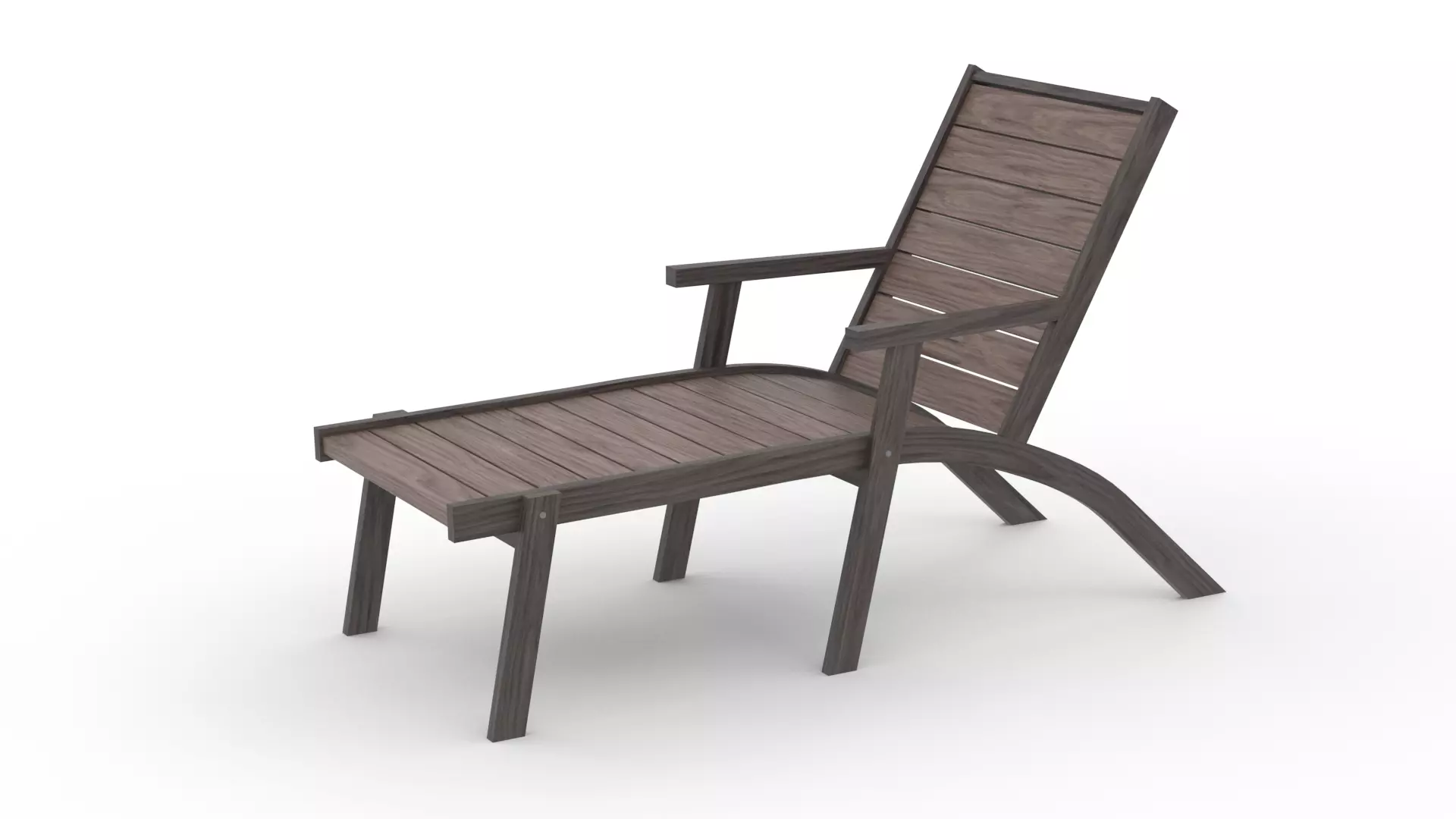 Deckchair Low-poly 3D model_0