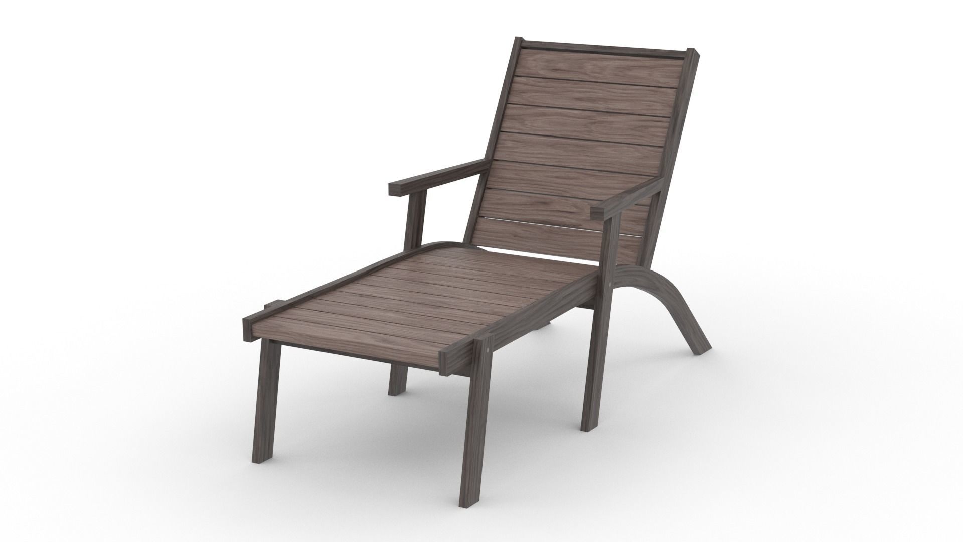 Deckchair Low-poly 3D model_2