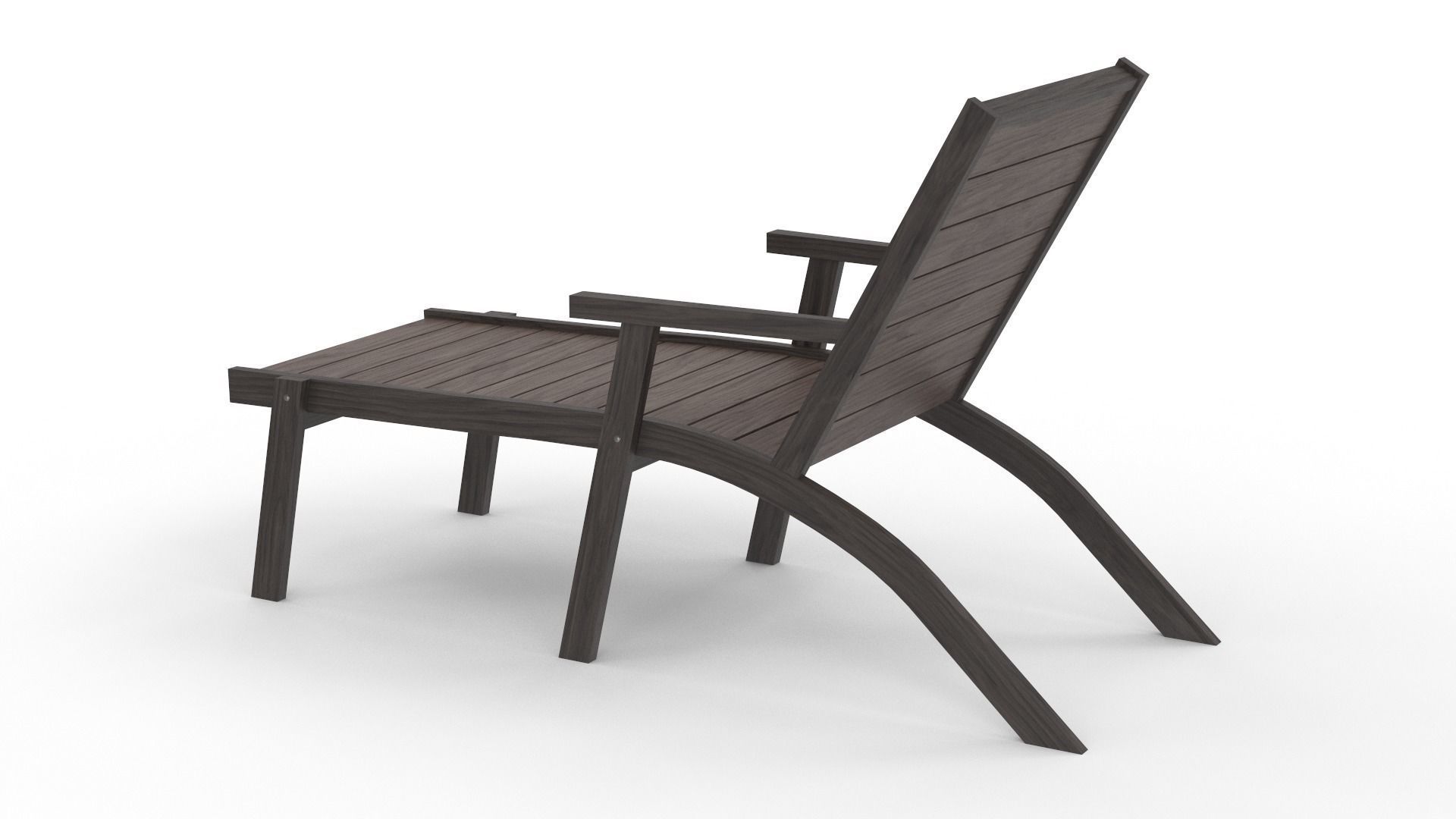 Deckchair Low-poly 3D model_4
