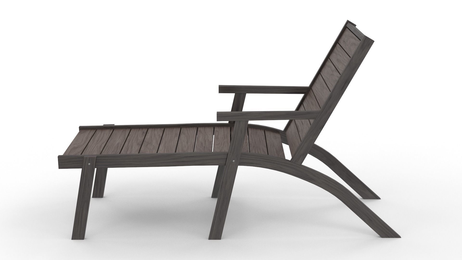 Deckchair Low-poly 3D model_3