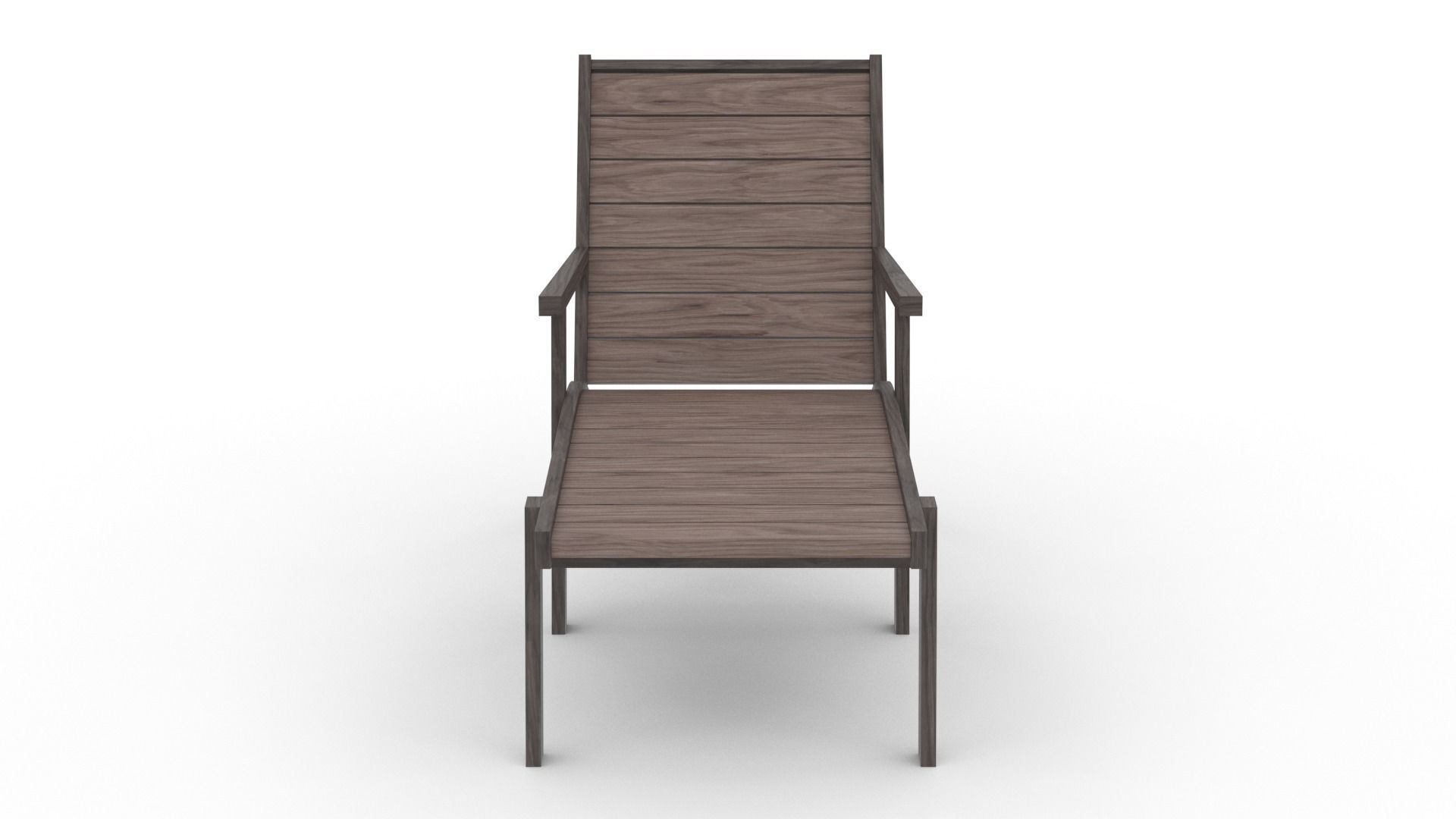 Deckchair Low-poly 3D model_1