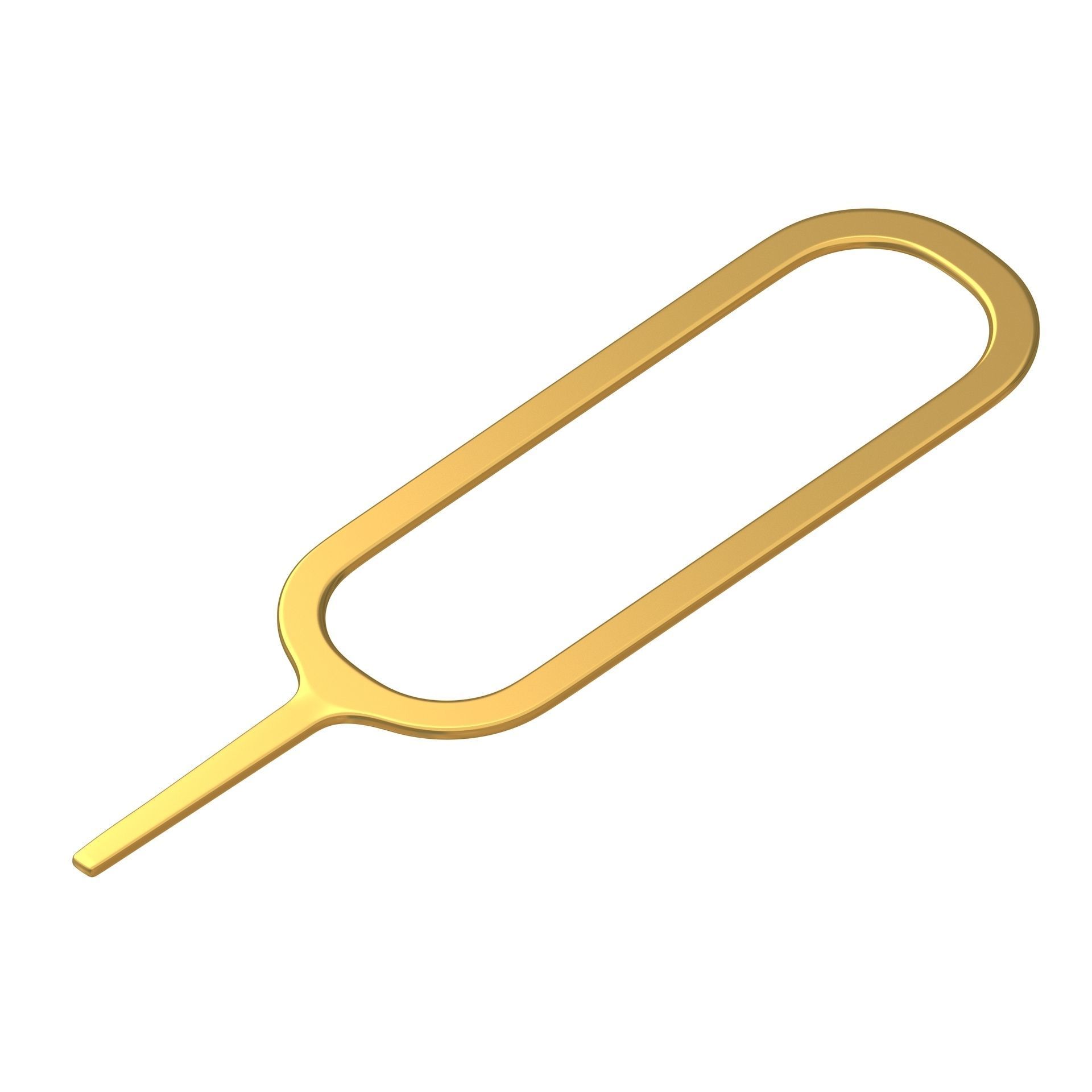 Sim Pin Key Gold And Stainless Steel 3D model_1